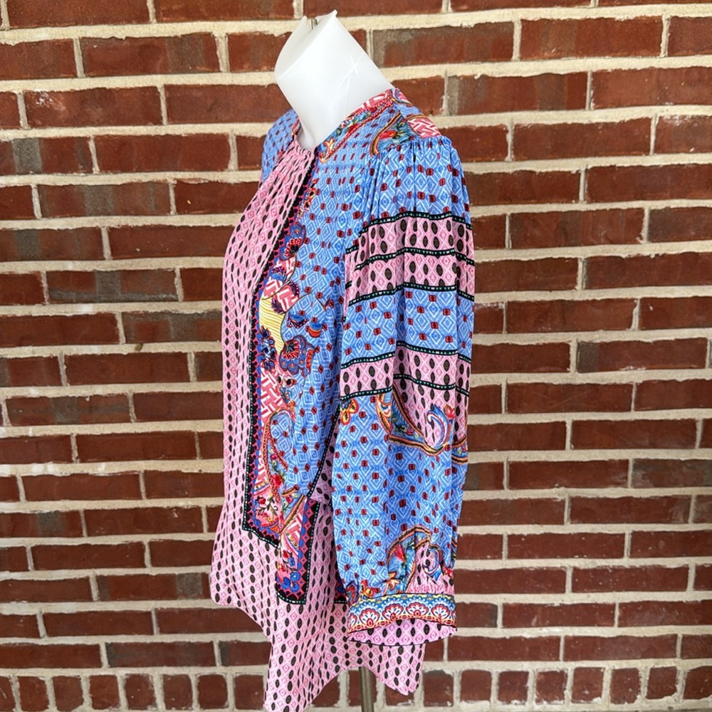BHANUNI by JYOTI Emilia Beaded Peasant Blouse Shirt Boho Current $176 Current - Picture 7 of 16